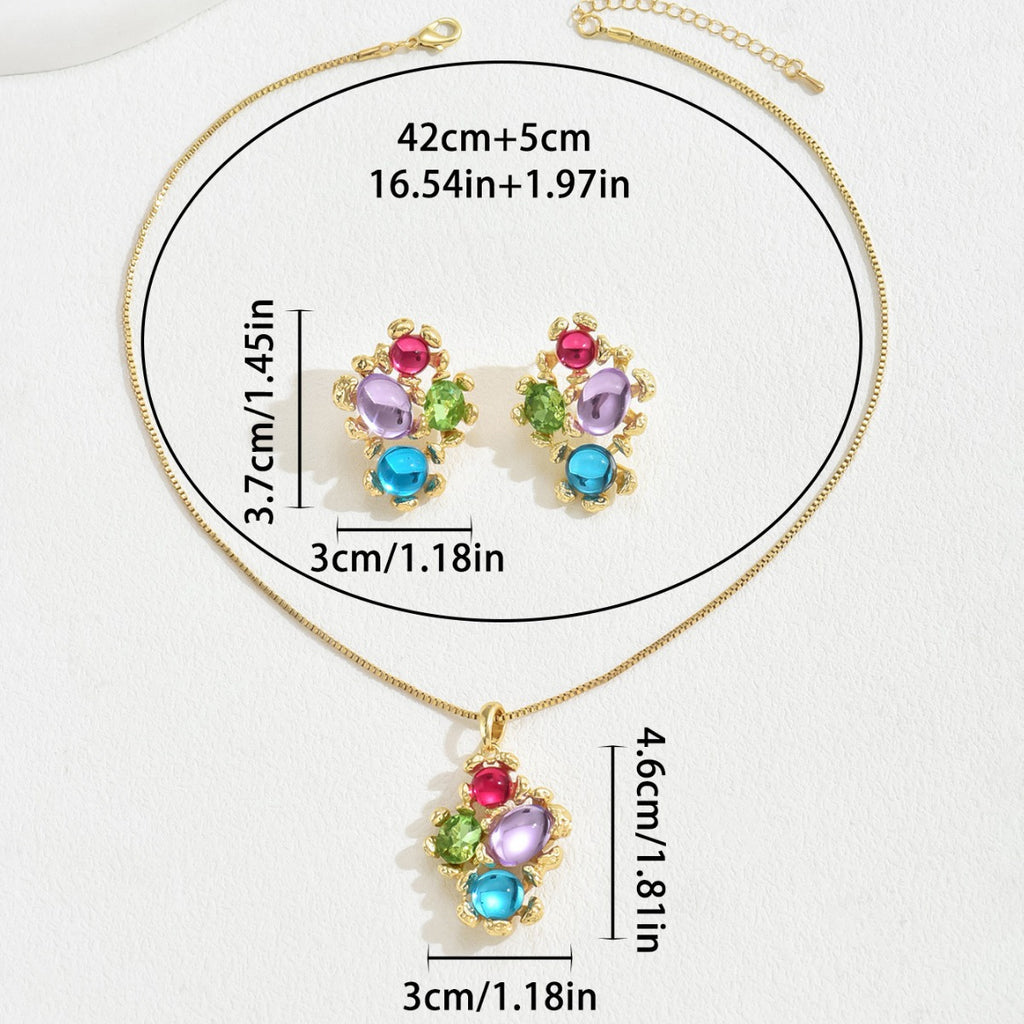 Bright Multicolor Cluster Pendant Jewelry — product image 3