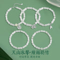 Festival High-Rise Sterling Silver 925 Hetian Jade Bracelet New Chinese Style Tianshan Ice Bamboo Festival Bracelet Ins Style Lucky Bracelet