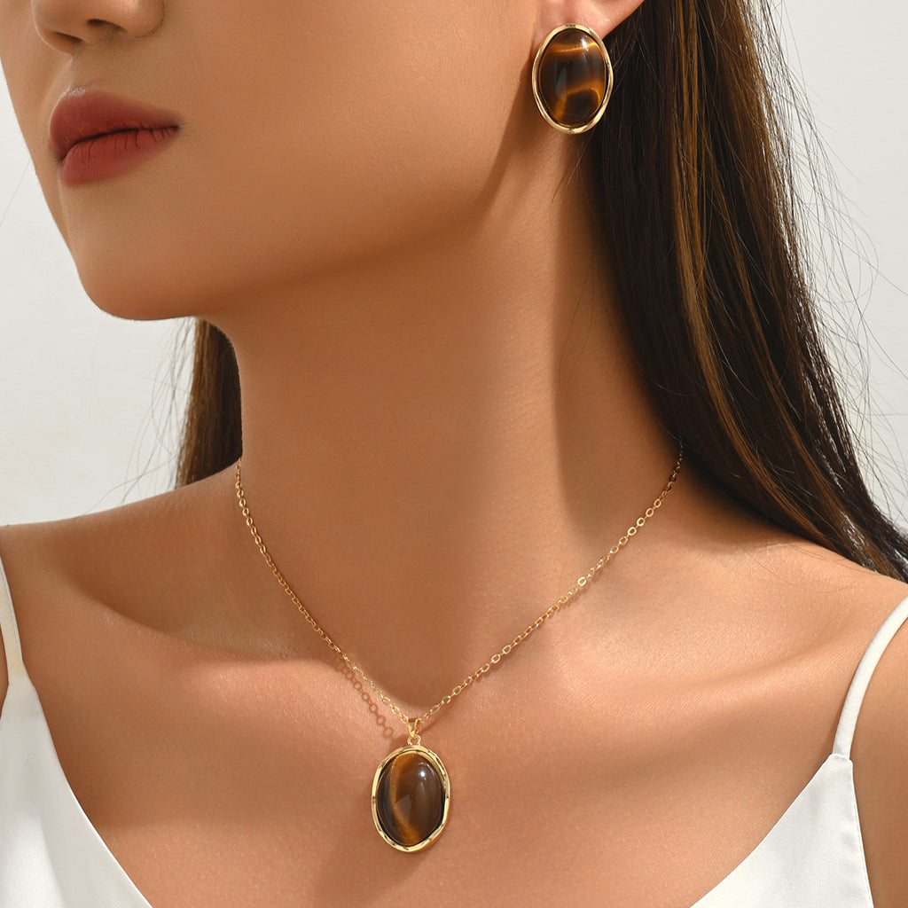 Brown Oval Pendant Jewelry — product image 2