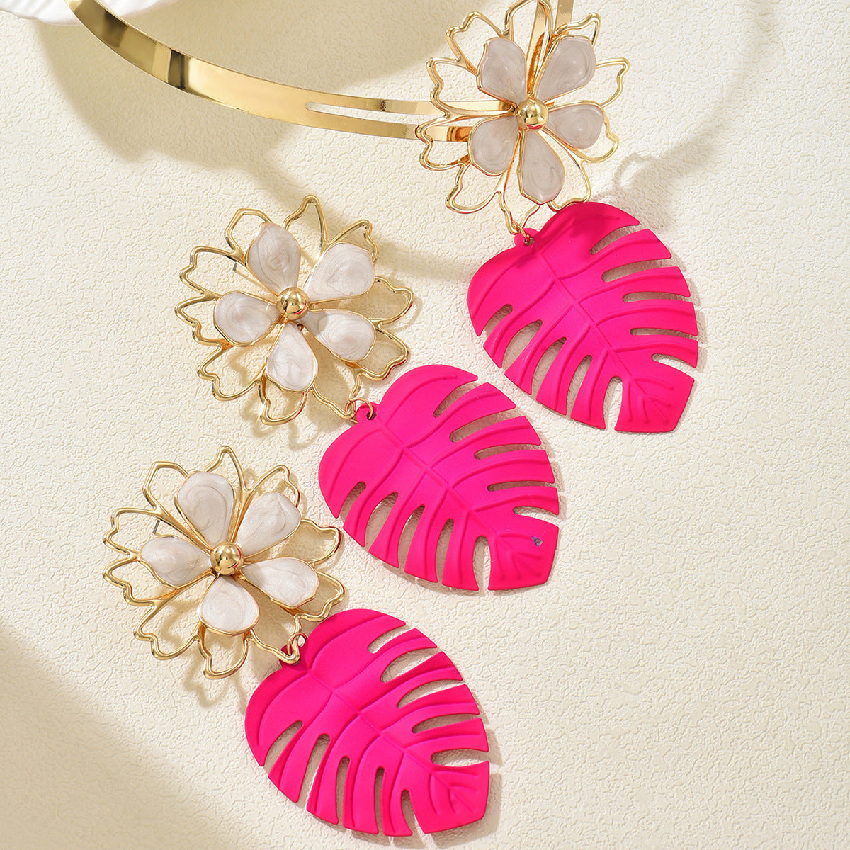 Flower and Pink Leaf Jewelry — product image 3