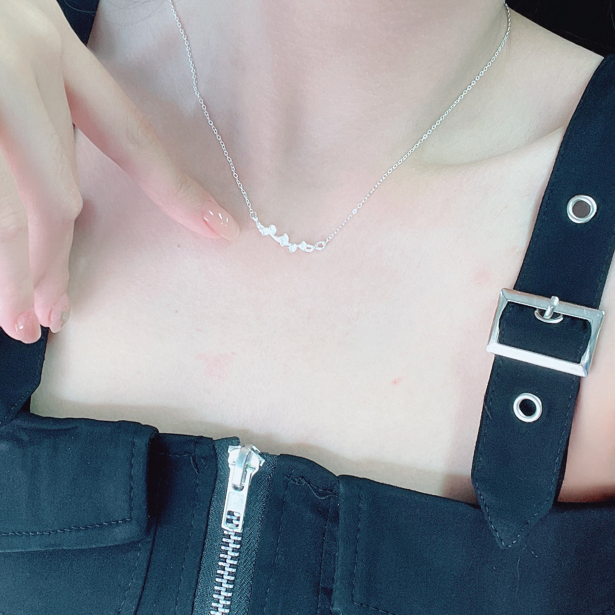 Sansheng Lucky Enough Silver 999 Necklace Female Niche Light Luxury Zircon Clavicle Chain for Girlfriend Ins Ginkgo Leaf Pendant
