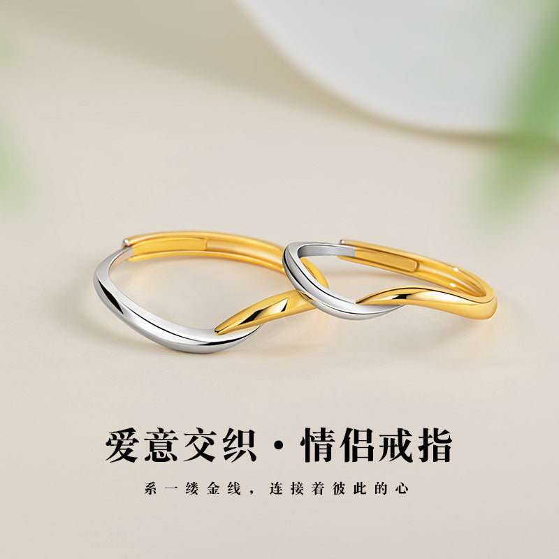 Mobius Ring Sterling Silver 925 Couple Ring Niche Design Light Luxury Unlimited Symbol Plain Ring Double Ring Pair Ring