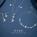 Moon Sterling Silver 925 Necklace Female Niche Design Light Luxury Tassel Zircon Clavicle Chain Ins Style Star Pendant