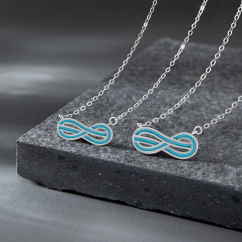 Mobius Ring Sterling Silver 925 Luminous Couple Necklace Niche Design Light Luxury Bracelet Unlimited Symbol Bracelet