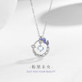 Feather Sterling Silver 925 Necklace Female Niche Design Light Luxury Zircon Clavicle Chain Ins Style Fantasy Glass Stone Pendant