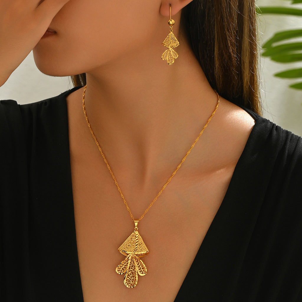 Layered Leaf Drop Jewelry — product image 3