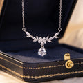 Wisteria Flower Pure Silver 999 Necklace Women's Fashion All-Match Small Zircon Osmanthus Clavicle Chain Ins Style Flower Pendant