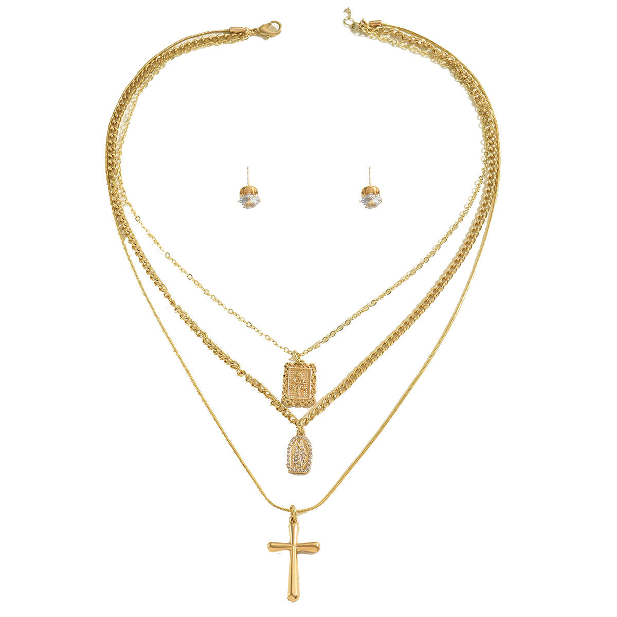 Layered Cross and Tag Jewelry — product image 5
