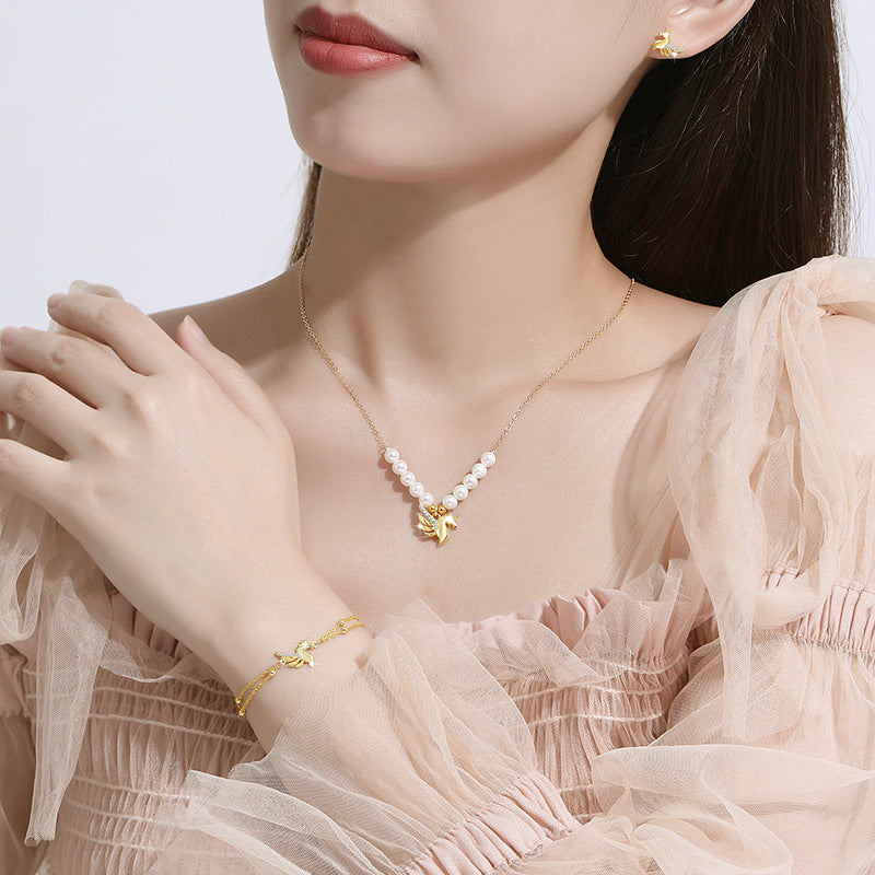 Unicorn Sterling Silver 925 Bracelet Female Niche Design Light Luxury Zircon Bracelet Get Things Ins Style Tianma Bracelet