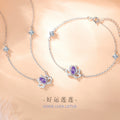 Lucky Lotus Sterling Silver 925 Necklace Female Niche Design Light Luxury Bow Clavicle Chain Ins Style Lotus Pendant