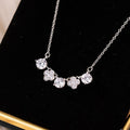 Lucky Clover Sterling Silver 925 Necklace Female Niche Design Light Luxury Star Zircon Clavicle Chain Flower Pendant
