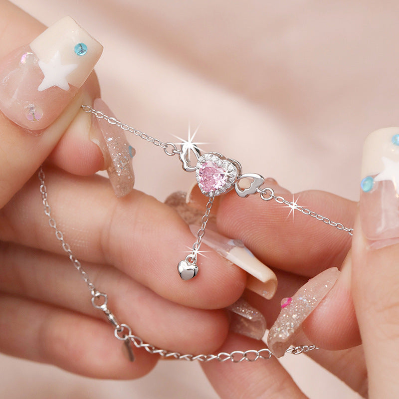 Angel Wings Sterling Silver 925 Bracelet Women's Simple Fashion Style Pull Wings Bracelet 520 Valentine's Day Love Bracelet