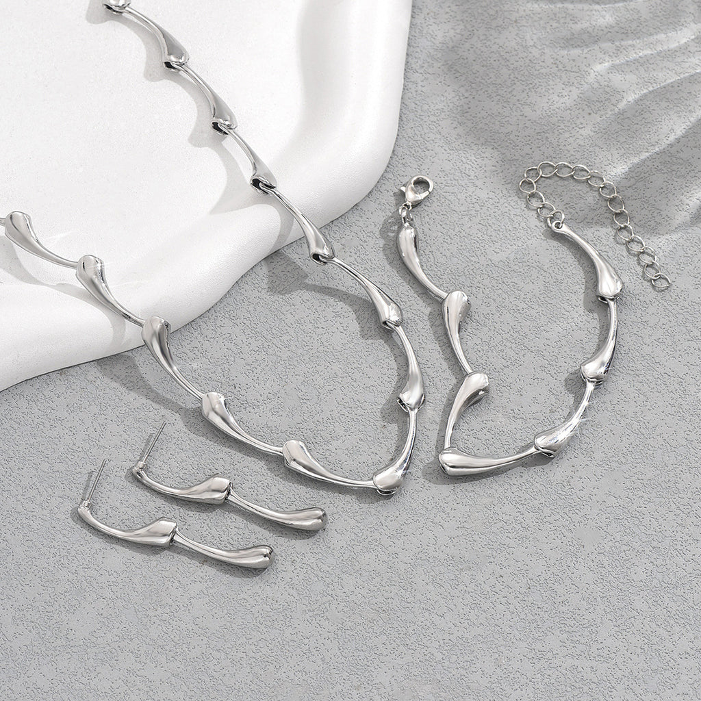 Silver-Tone Droplet Station Jewelry — product image 3