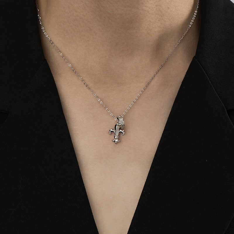 Anchor Sterling Silver 925 Necklace Niche Design Light Luxury Star Mango Clavicle Chain Ins Style Hip Hop Cross Pendant