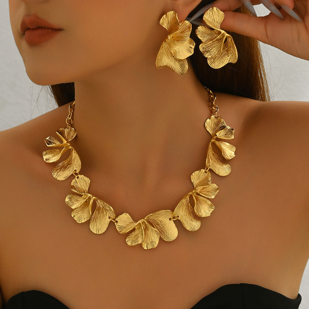 Pleated Petal Statement Jewelry