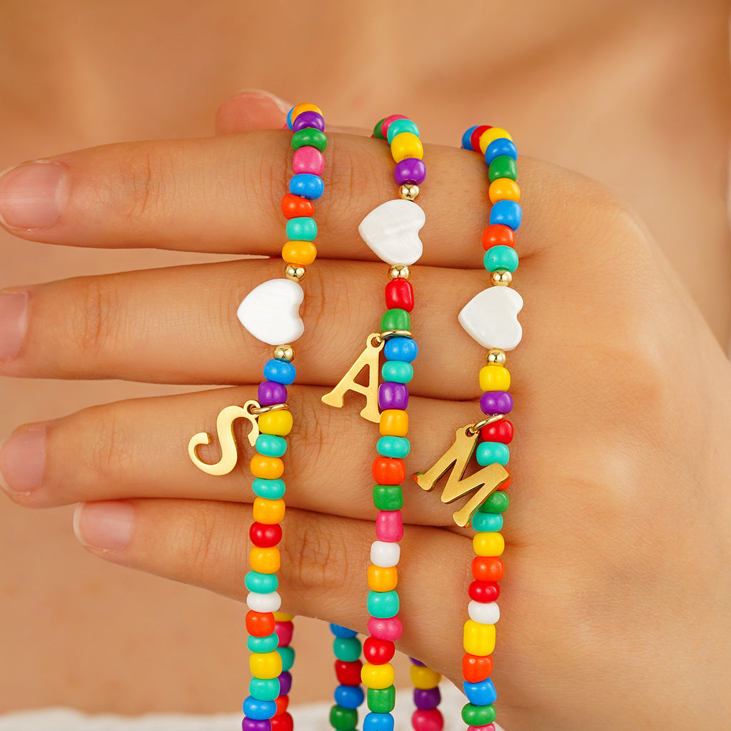 Colorful Initial Bead Necklace — product image 2
