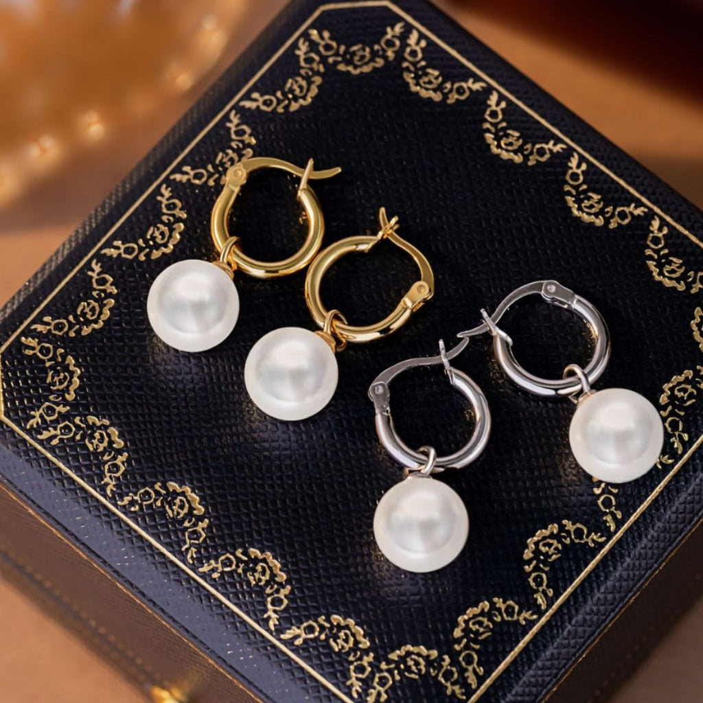Rose Story Same Style Pure Silver 999 Stud Earrings Women's Light Luxury High-Grade Shijia Pearl Earrings Ins Style Earrings