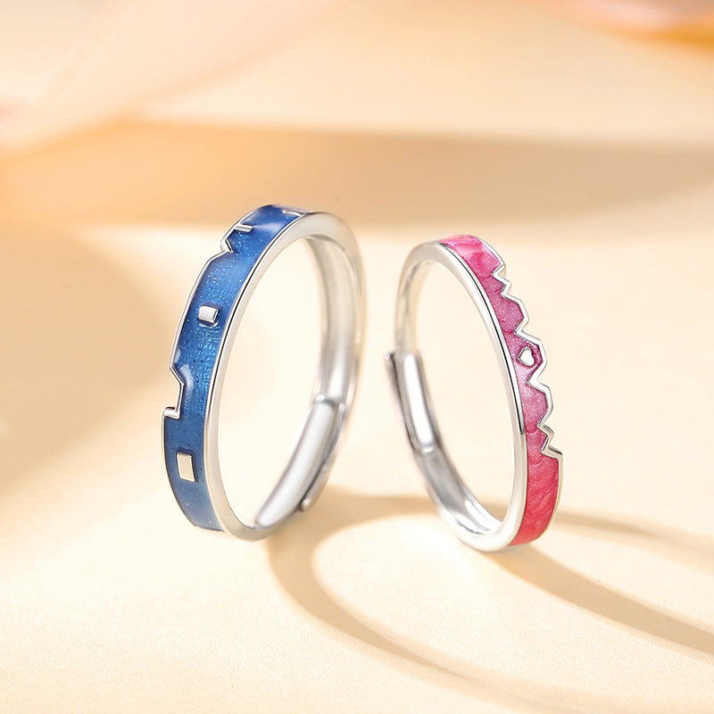 Adjustable Sterling Silver Star & Moon Ring