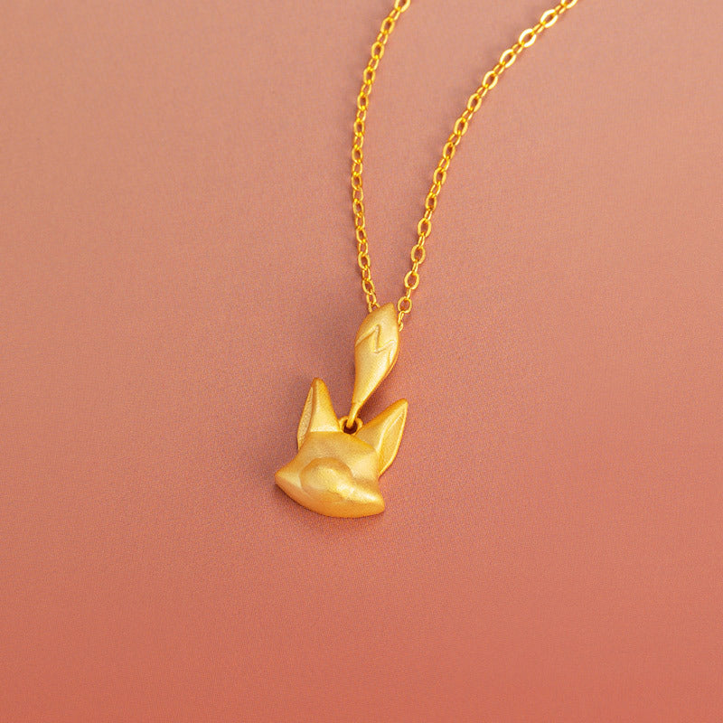 Fox Sterling Silver 925 Necklace Female Niche Design Light Luxury Style Nine Tail Fox Clavicle Chain Ins Style Fox Fairy Pendant