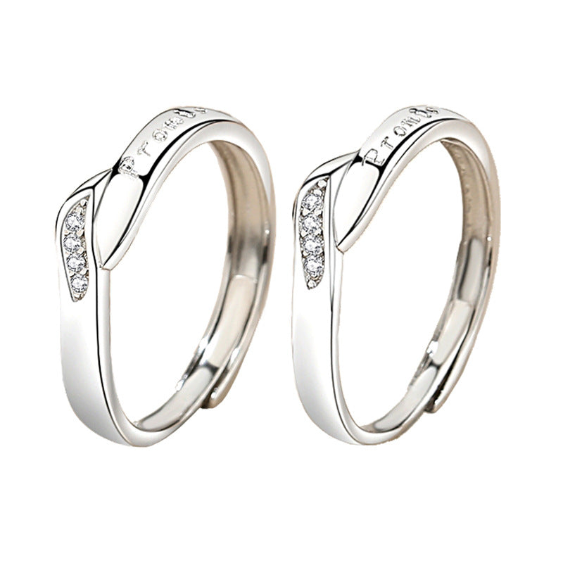 Mobius Sterling Silver 925 Couple Ring Fashion Versatile Commitment Light Luxury Ins Style Valentine's Day Gift Pair Ring
