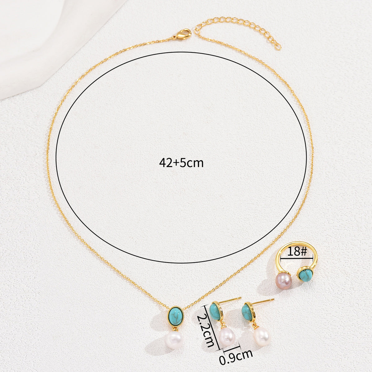 Turquoise-Color Pearl-Drop Jewelry — product image 4