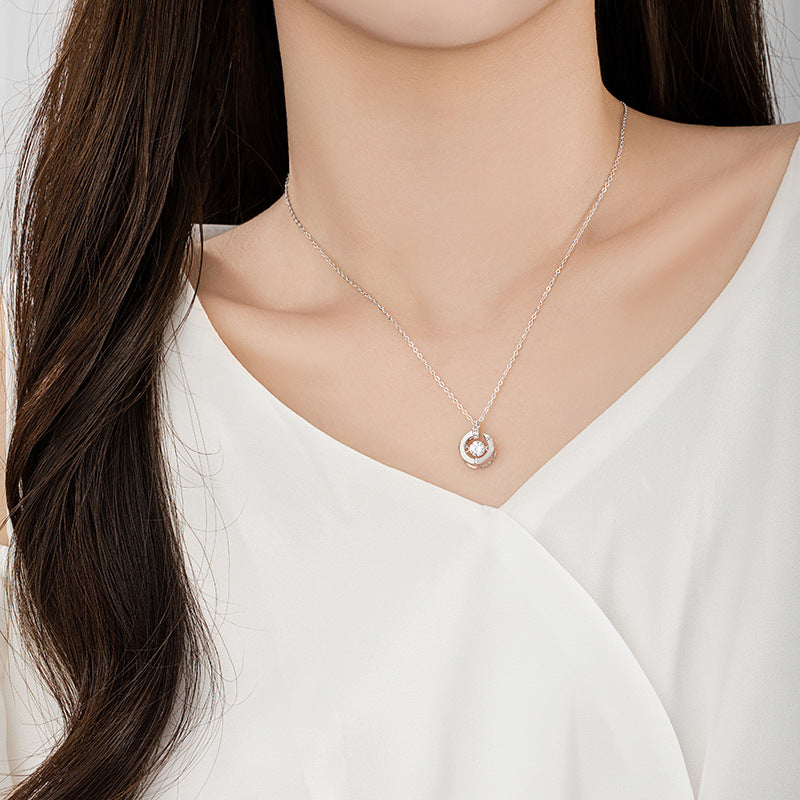 In My Heart You Sterling Silver 925 Smart Necklace Female Niche Design Light Luxury Zircon Clavicle Chain Ins Love Pendant