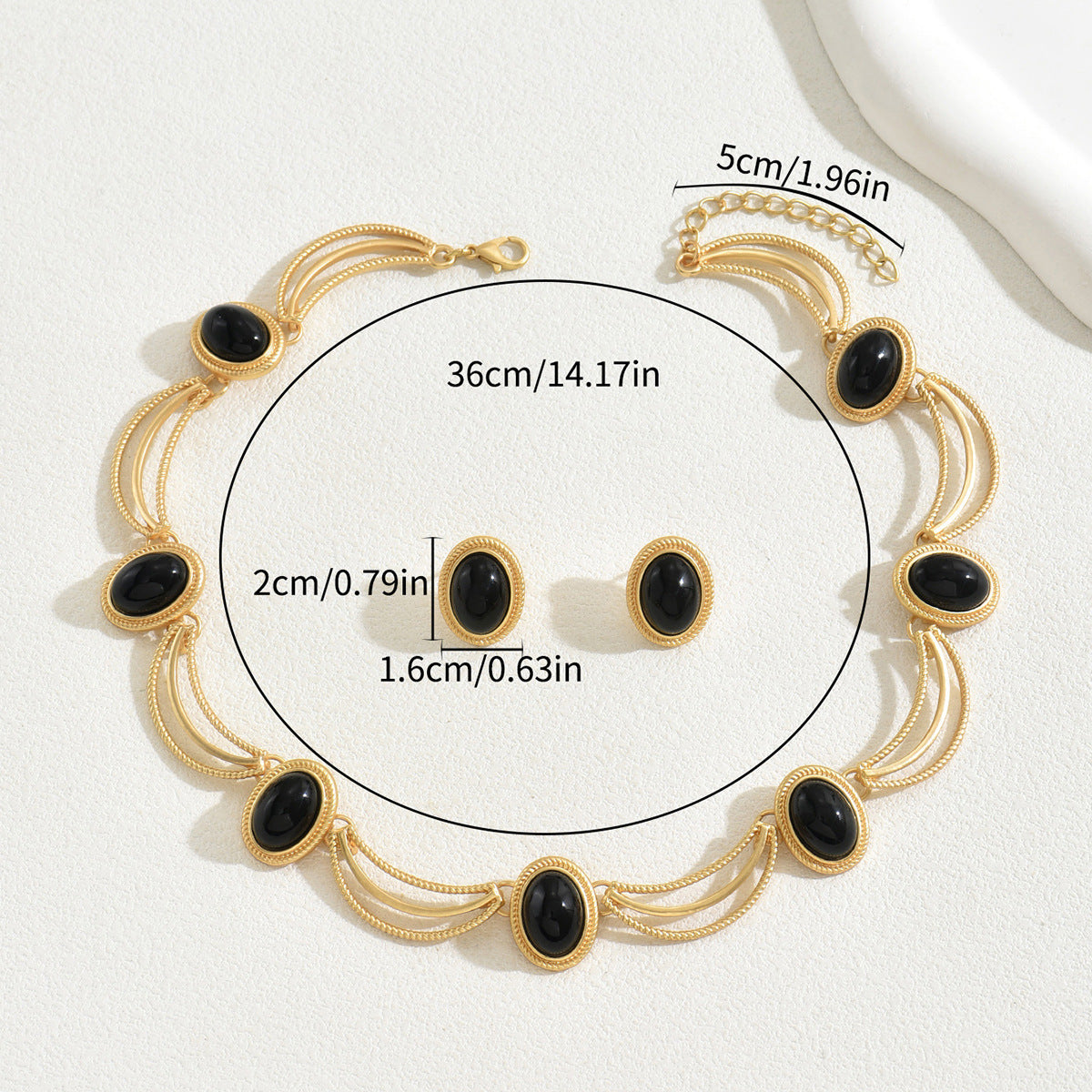 Black Oval Loop Collar Jewelry — product image 3