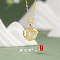 At First Sight, I Fell in Love with Sterling Silver 925 Hetian Jade Necklace New Chinese National Fashion Lovely Clavicle Chain Ins with Your Pendant in My Heart