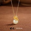 New Chinese Style S925 Sterling Silver Necklace Women's Natural Hetian Jade Lotus Pendant Elegant Valentine's Day Gift National Style Silver Jewelry