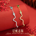 Greedy Snake Sterling Silver 925 Bracelet Light Luxury High-Grade Dangerous Material Jade Birth Year Bracelet Ins Style Zodiac Bracelet