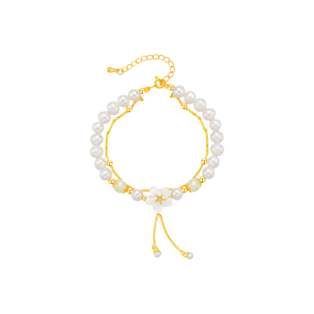 Camellia Freshwater Pearl Bracelet for Girls 2025 New Small New Chinese Bracelet Qixi Gift for Girlfriend