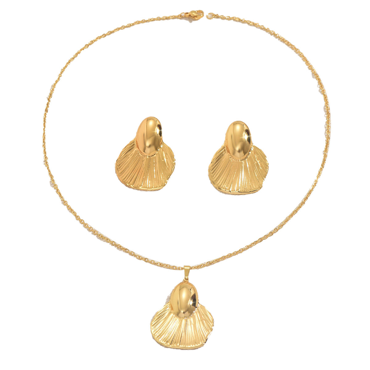 Ridged Fan Pendant Jewelry — product image 5
