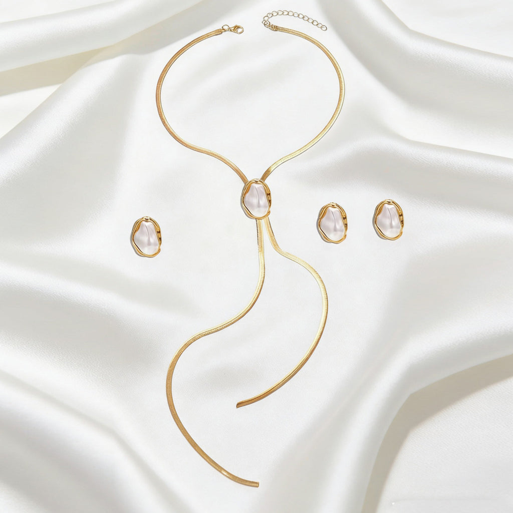 Pearl-Effect Flowing Lariat Jewelry — product image 4