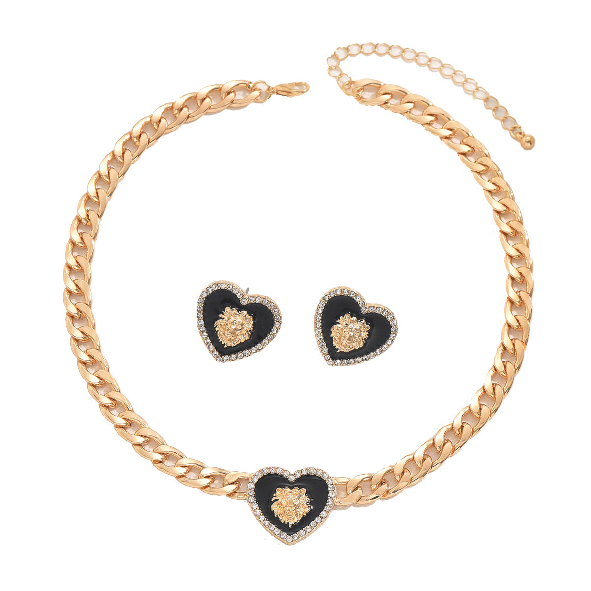 Black Heart Medallion Chain Jewelry — product image 5