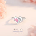 Heart-Shaped Sterling Silver 925 Ring Female Niche Design Light Luxury Pink Zircon Ring Ins Style with Your Ring in Mind