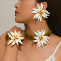 White Flower Statement Jewelry