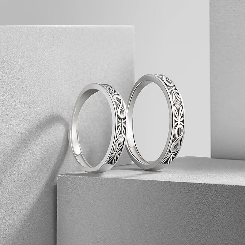 Mobius Sterling Silver 925 Couple Ring Niche Design Light Luxury Ring Valentine's Day Unlimited Symbol Pair Ring