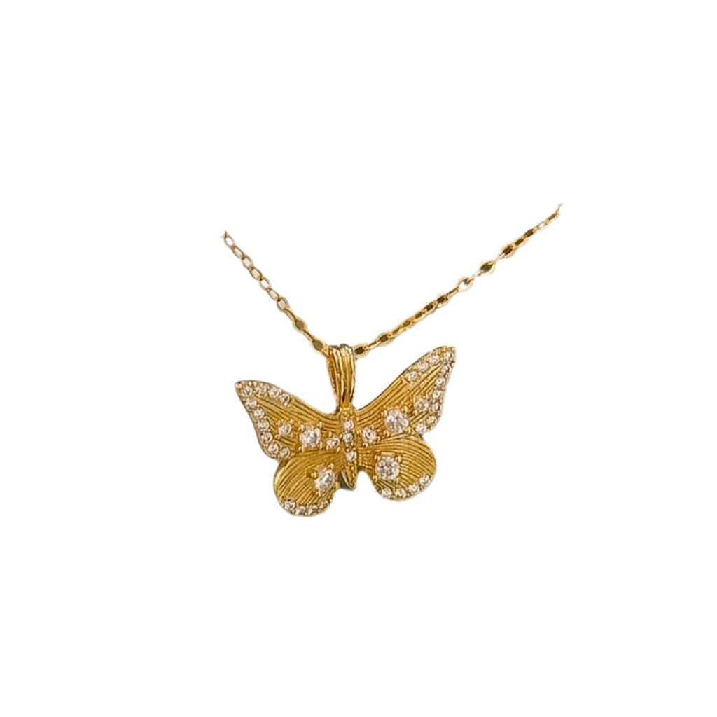 Fantasy Butterfly Sterling Silver 925 Necklace Women's Light Luxury High-Grade Handmade Brushed Clavicle Chain Ins Style Star Pendant
