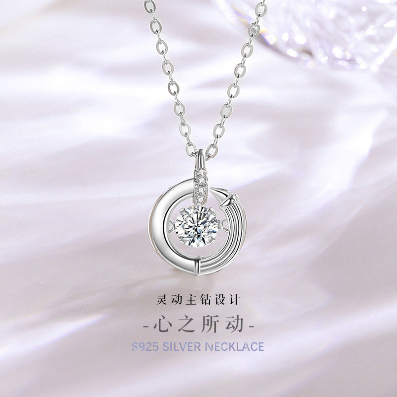 In My Heart You Sterling Silver 925 Smart Necklace Female Niche Design Light Luxury Zircon Clavicle Chain Ins Love Pendant