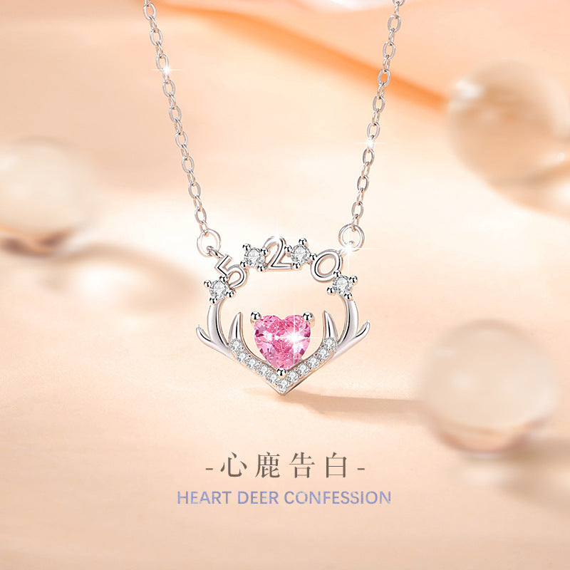 Yi Lu Has You Sterling Silver 925 Necklace Female Niche Design Light Luxury Love Clavicle Chain Valentine's Day 520 Pendant