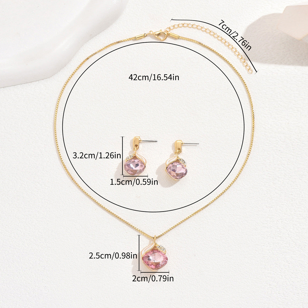Pink Flower-Drop Jewelry — product image 3