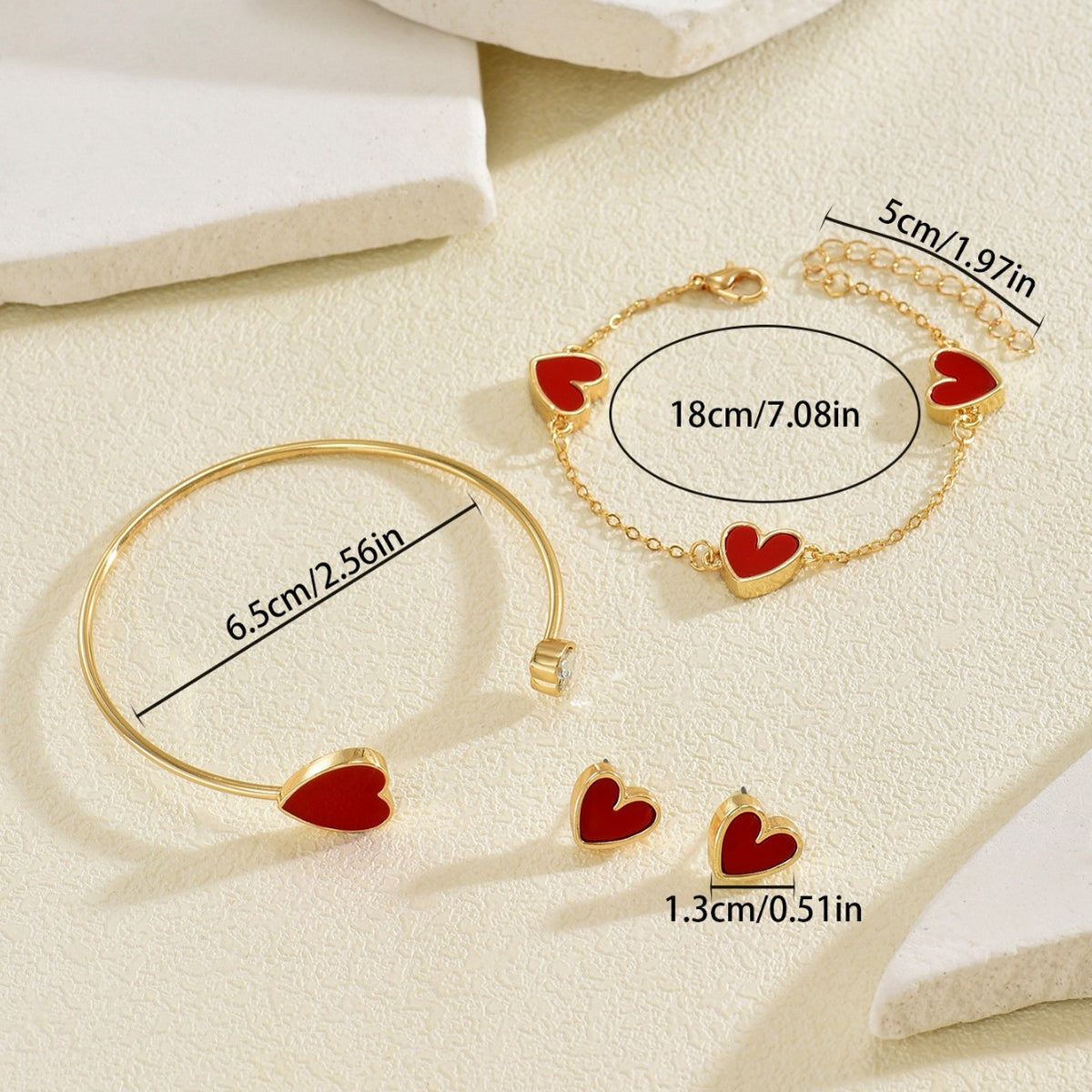 Red Heart Open Cuff Jewelry — product image 4