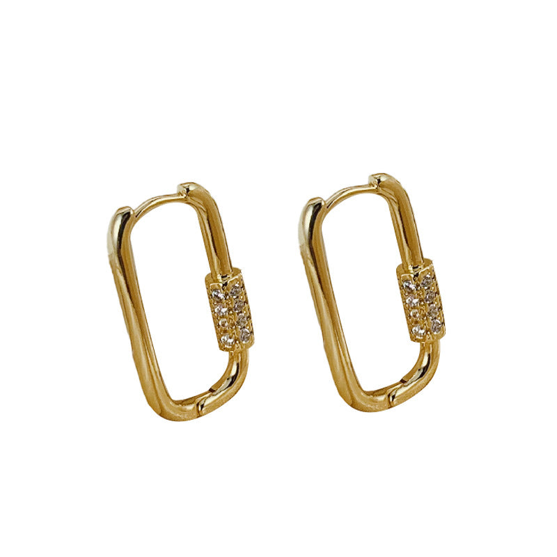 Sparkling Rectangular Hoop Earrings — product image 5