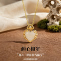 Natural Hetian Jade Necklace Women's Light Luxury S925 Sterling Silver Love Auspicious Cloud Relief Design Clavicle Chain Wholesale for Girlfriend