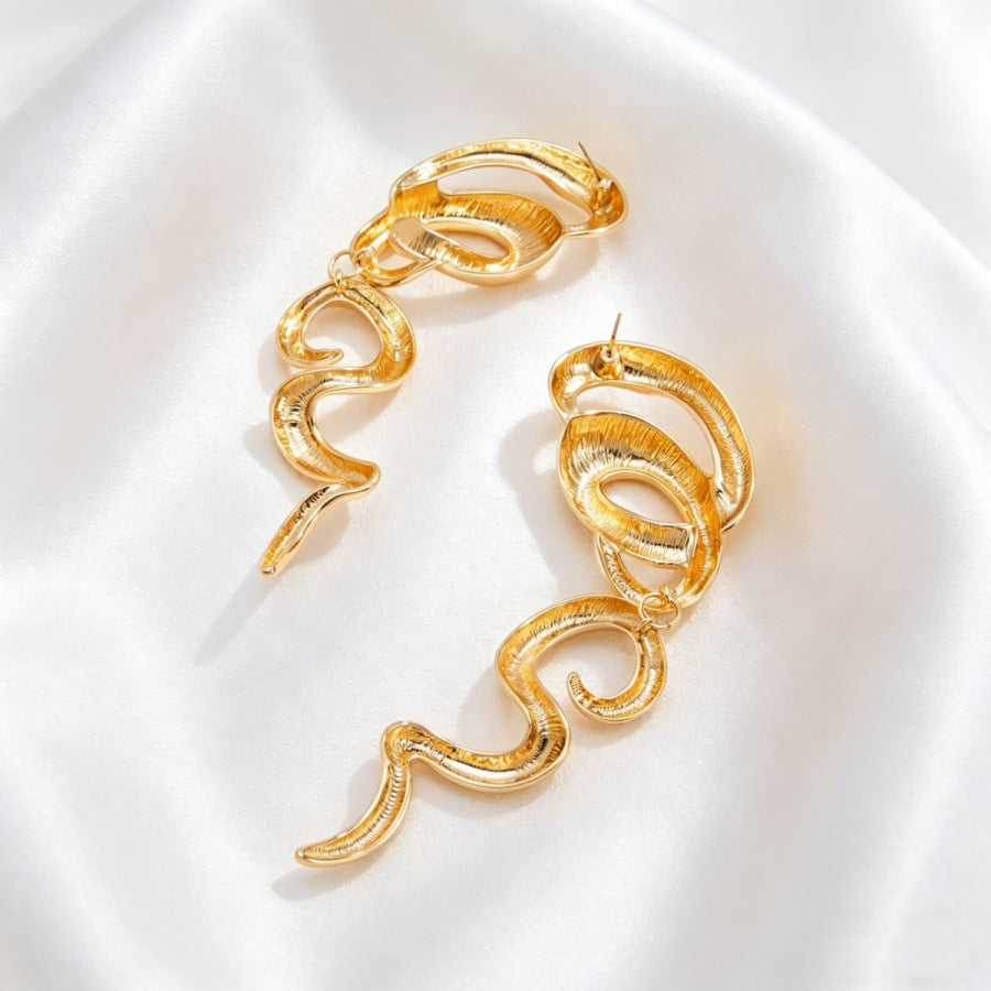 Flowing Spiral Drop Earrings — product image 3