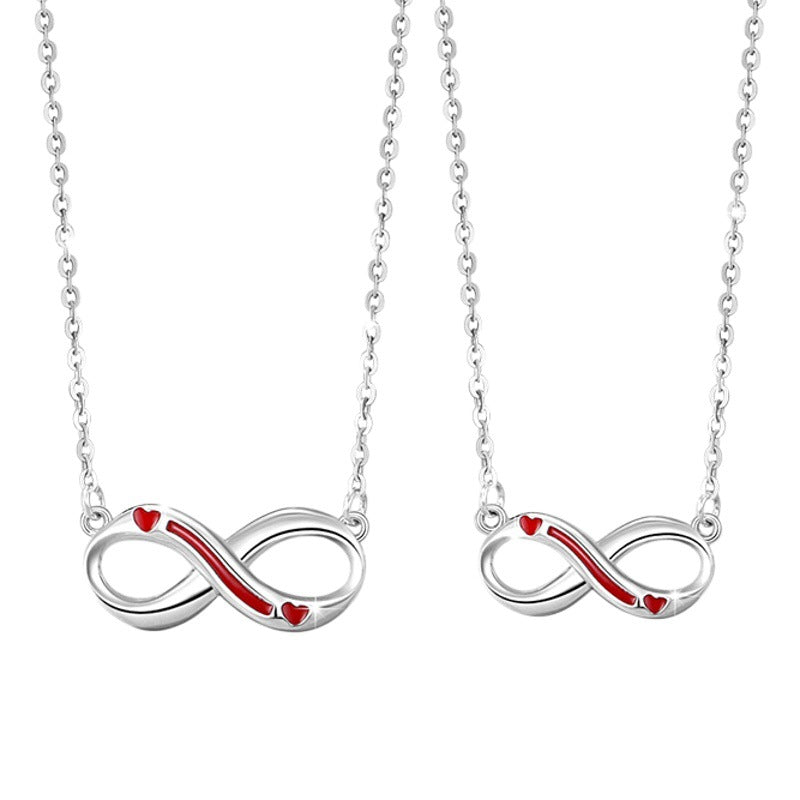 Mobius Ring Sterling Silver 925 Couple Necklace Men's and Women's Light Luxury Love Clavicle Chain Ins Infinite Symbol Pendant