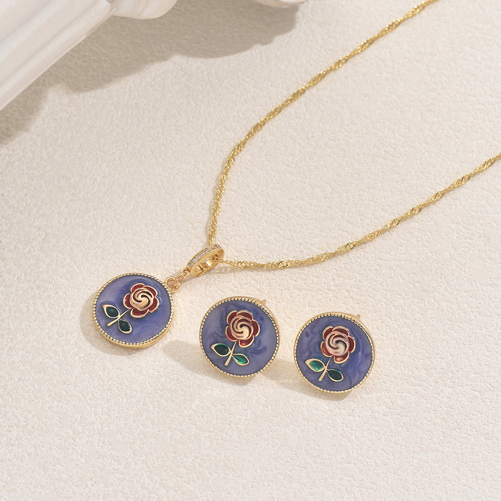 Blue Rose-Detail Disc Jewelry — product image 2