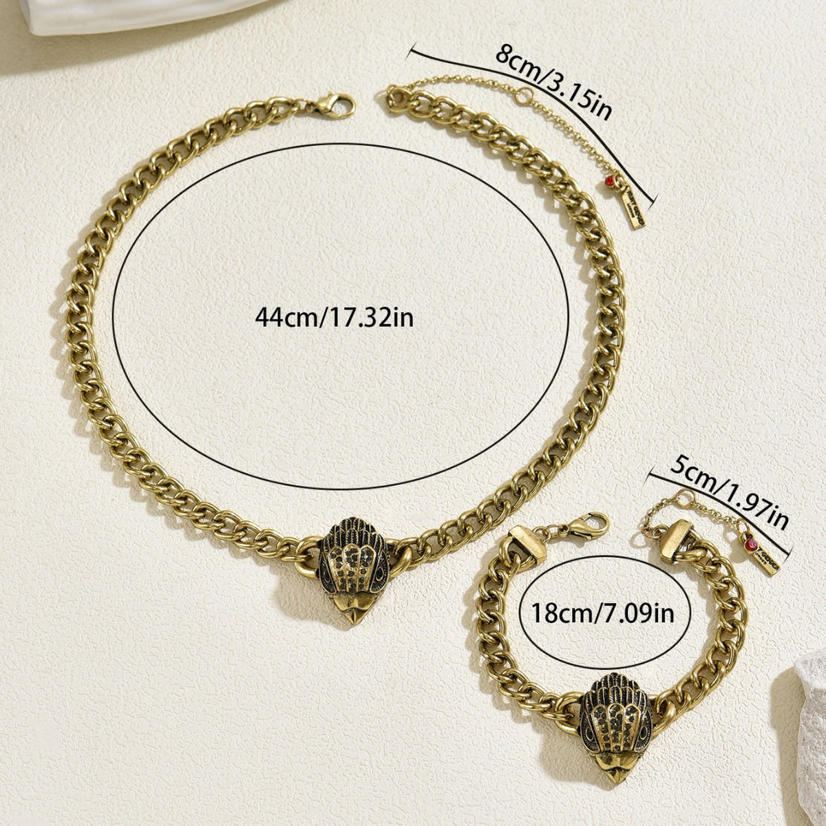 Antiqued Animal-Head Chain Jewelry — product image 4