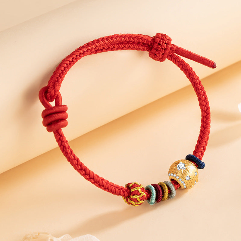Star Sterling Silver 925 Woven Bracelet New Chinese Lucky Beads Ruyi Bracelet Ins Star River Little Red Book Same Bracelet