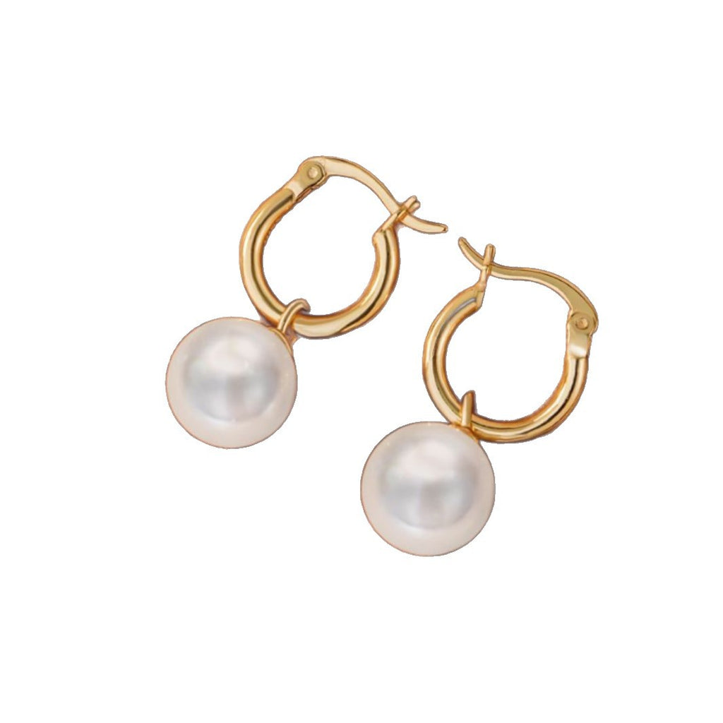 Rose Story Same Style Pure Silver 999 Stud Earrings Women's Light Luxury High-Grade Shijia Pearl Earrings Ins Style Earrings